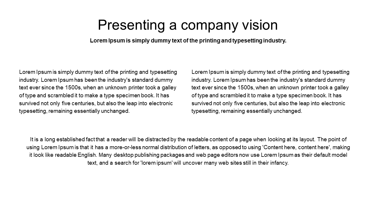 presenting a company vision